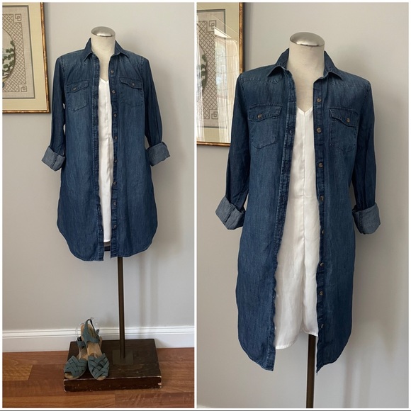 Merona Dresses & Skirts - Denim shirt dress / over shirt / Duster